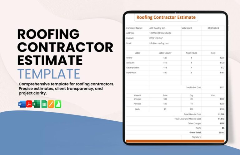 Roofing Estimate Forms